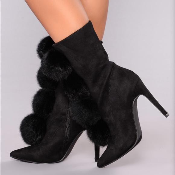 Fashion Nova Shoes - Pom Pom Booties